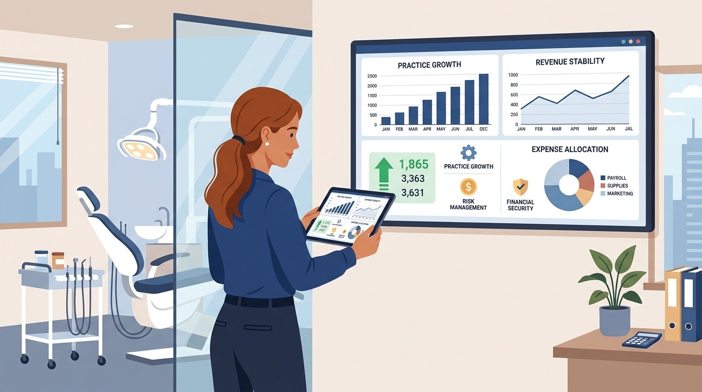 Data visualization showing dental embezzlement statistics and trends