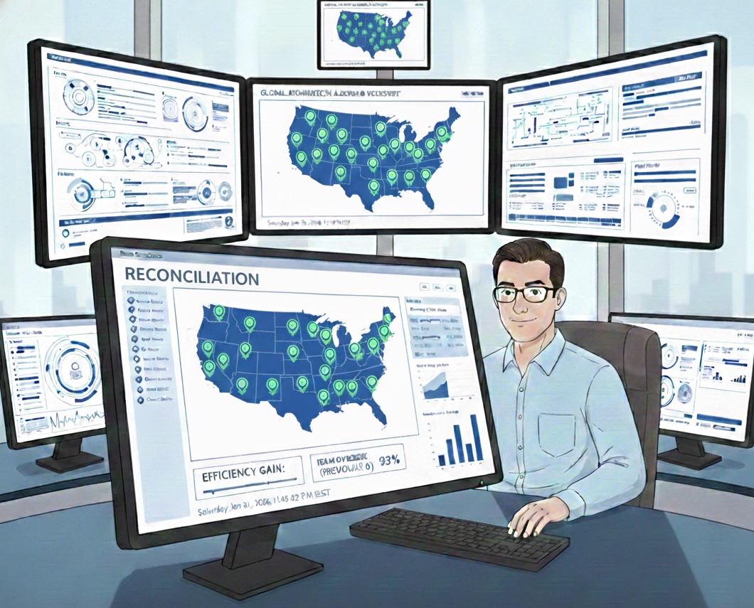 DSO finance team using automated reconciliation dashboard