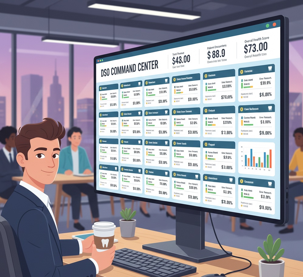 DSO finance executive reviewing portfolio-wide reconciliation metrics