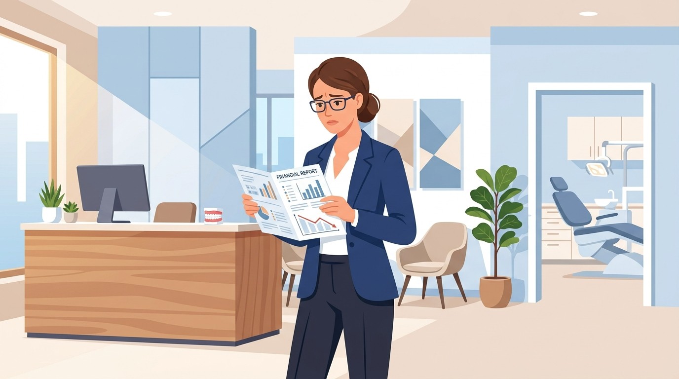 Practice owner discovering revenue discrepancy on financial report